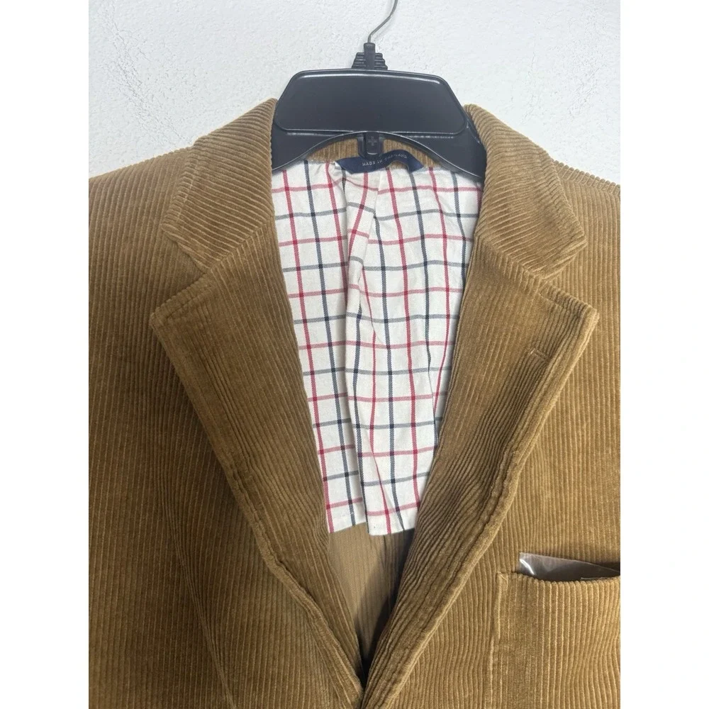 Brooks Brothers Traditional Fit Corduroy Brown Blazer Size 42R Preppy Quiet Lux